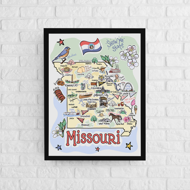 Missouri Map Poster – Fish Kiss