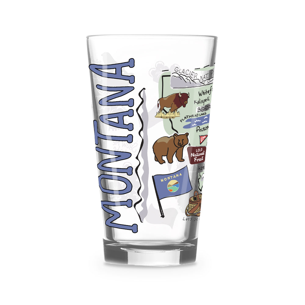 Montana Map Glass
