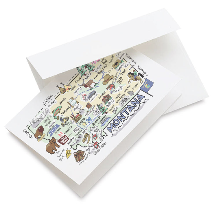 Montana Map Greeting Card