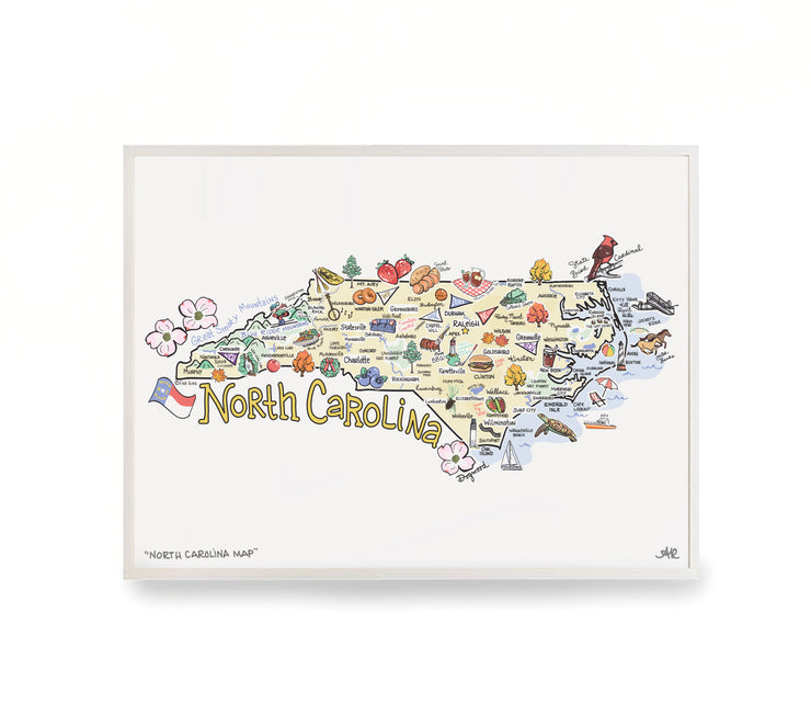 North Carolina Map Print