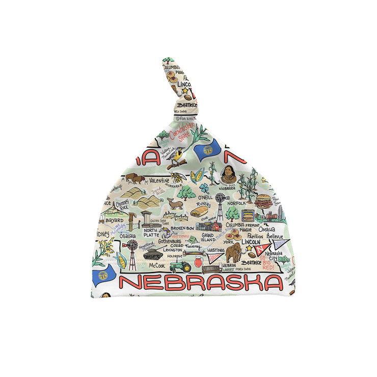 Nebraska Map Baby Hat - JERSEY