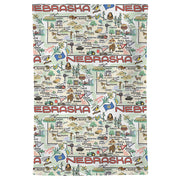 Nebraska Map Repeat Kitchen Towel