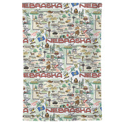 Nebraska Map Repeat Kitchen Towel