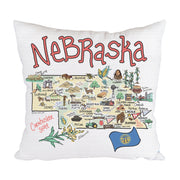 Nebraska Map Pillow