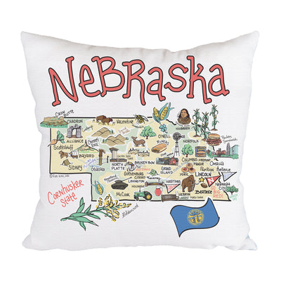 Nebraska Map Pillow