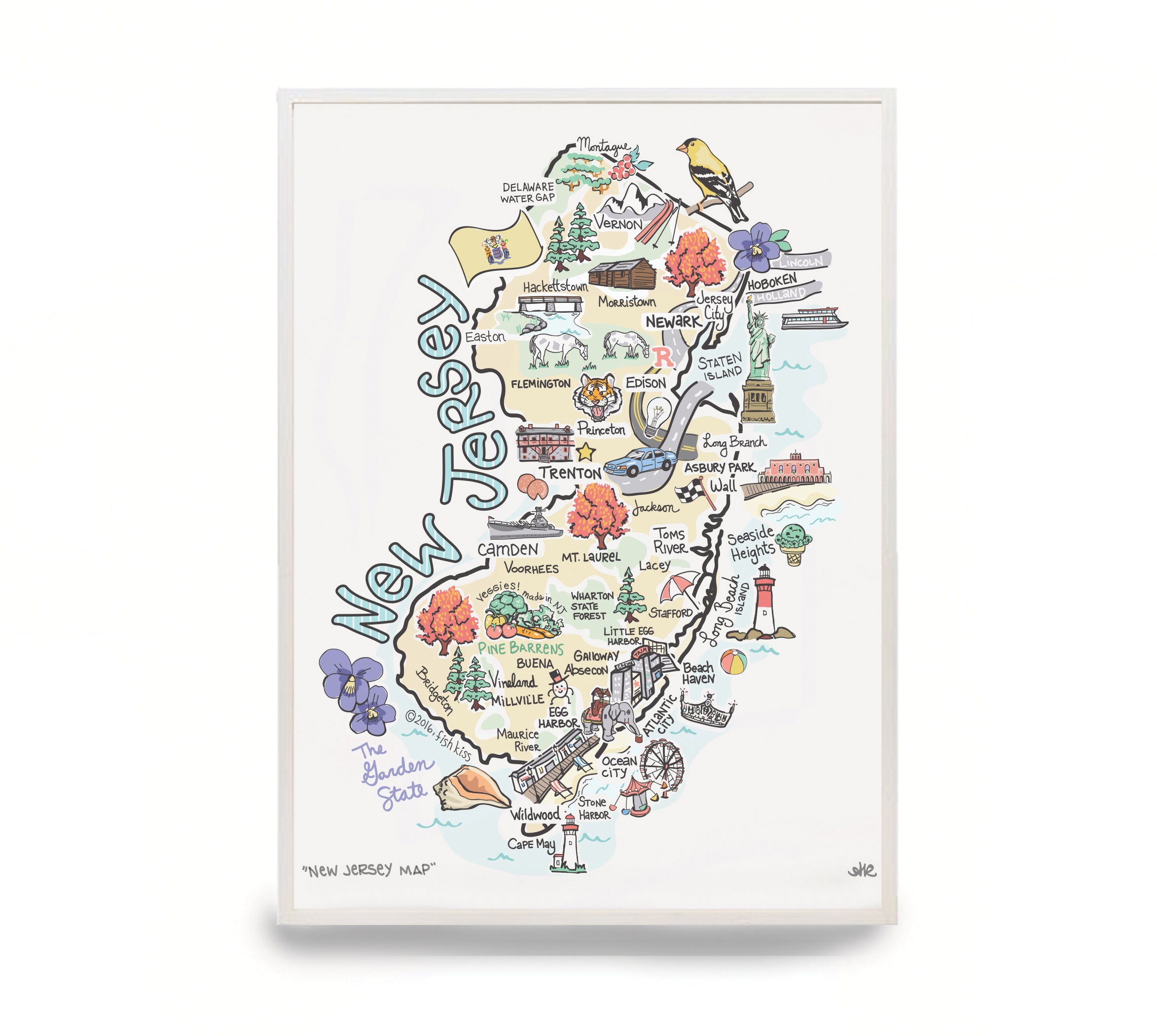 New Jersey Map Print