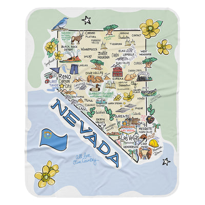 Nevada Map Baby Blanket - JERSEY