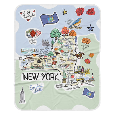 New York Map Baby Blanket - JERSEY