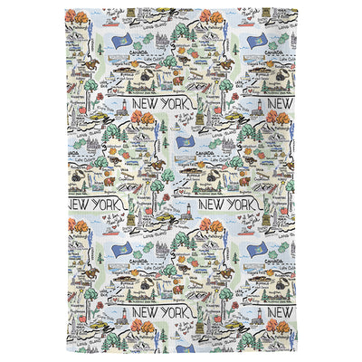 New York Map Repeat Kitchen Towel