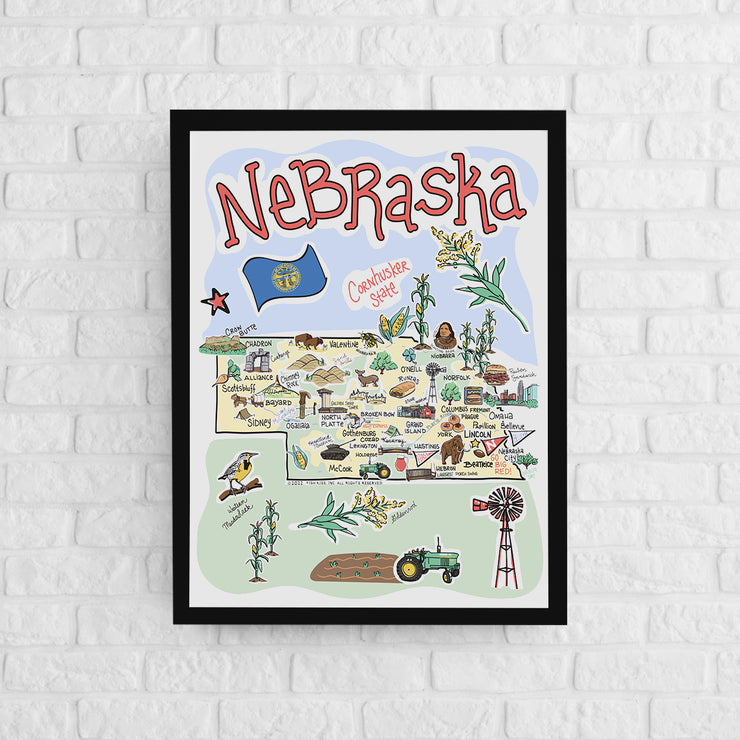 Nebraska Map Poster