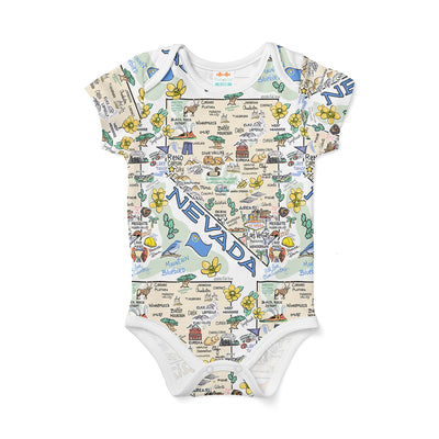 Nevada Map Baby One-Piece - JERSEY