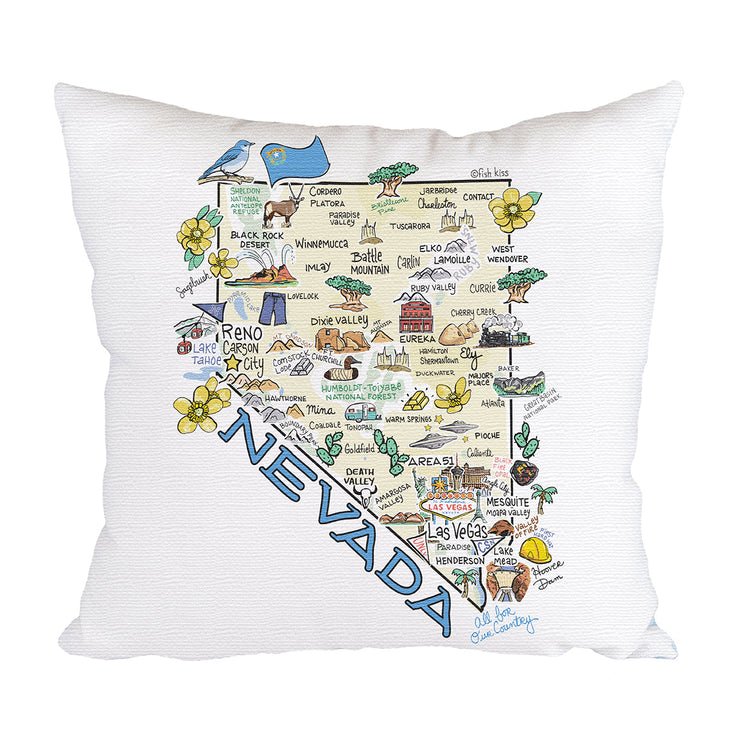 Nevada Map Pillow