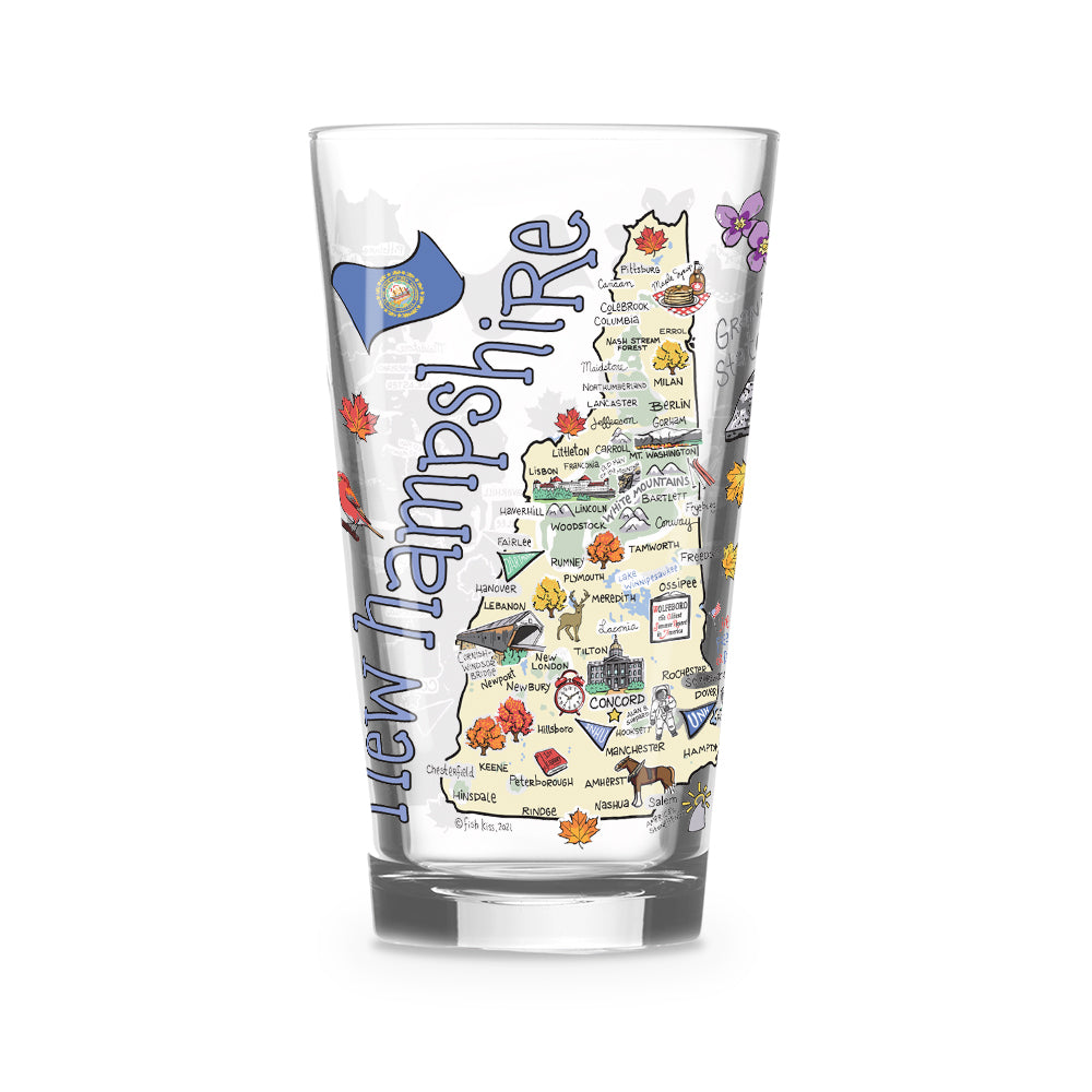 New Hampshire Map Glass