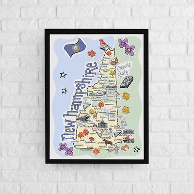 New Hampshire Map Poster