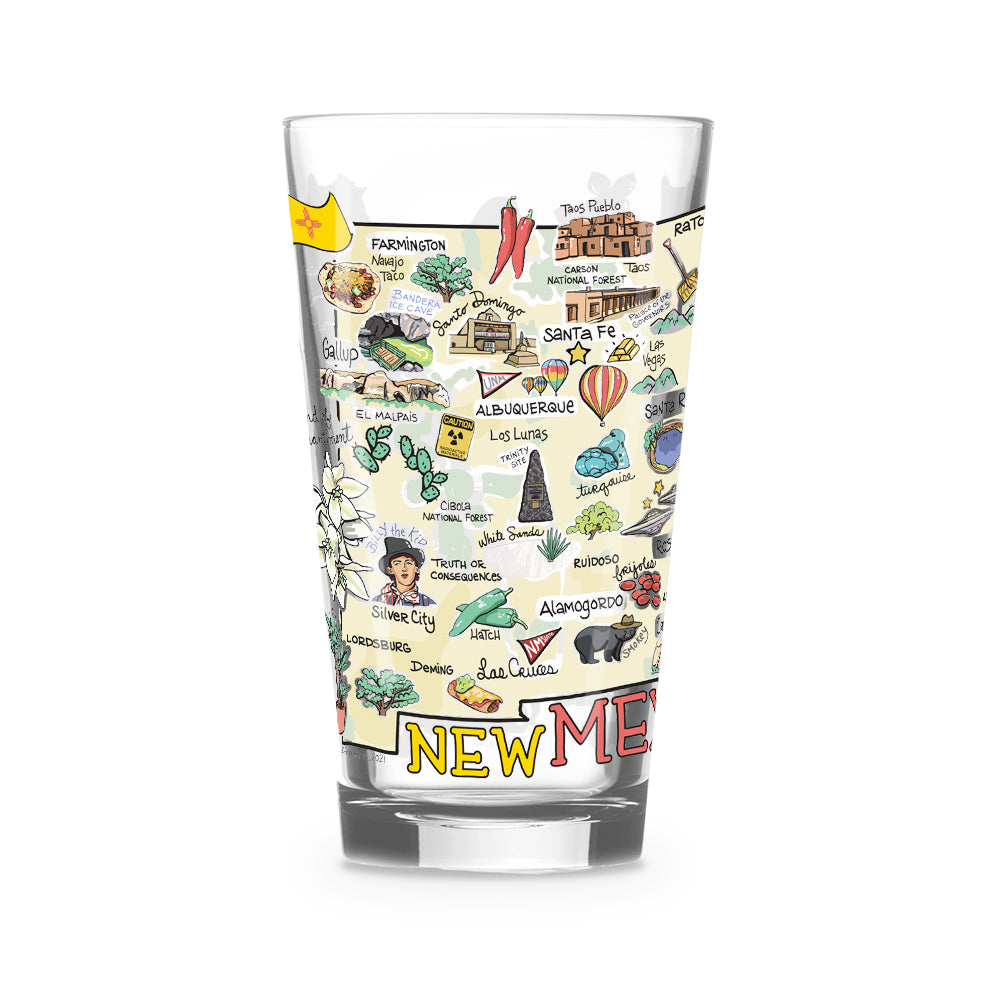 New Mexico Map Glass