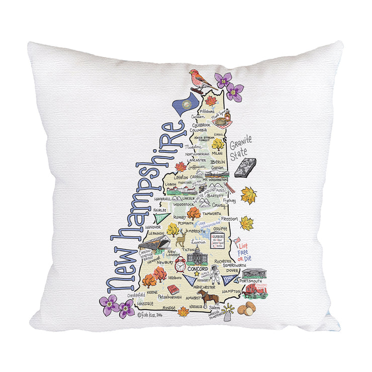 New Hampshire Map Pillow