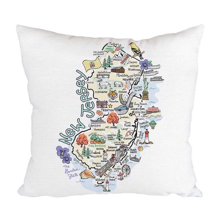 New Jersey Map Pillow