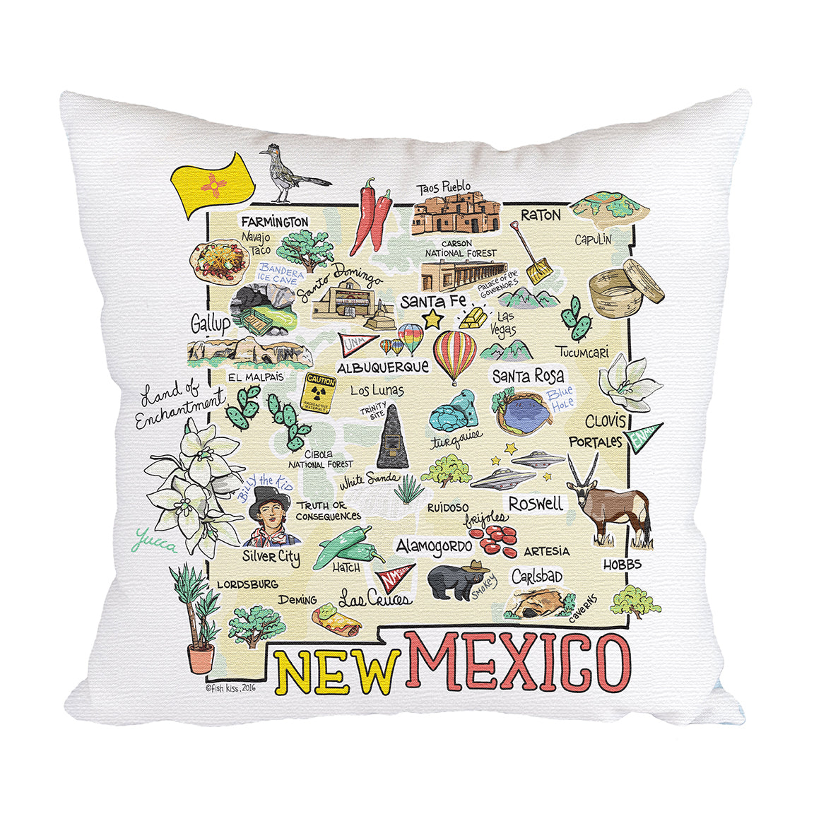 New Mexico Map Pillow