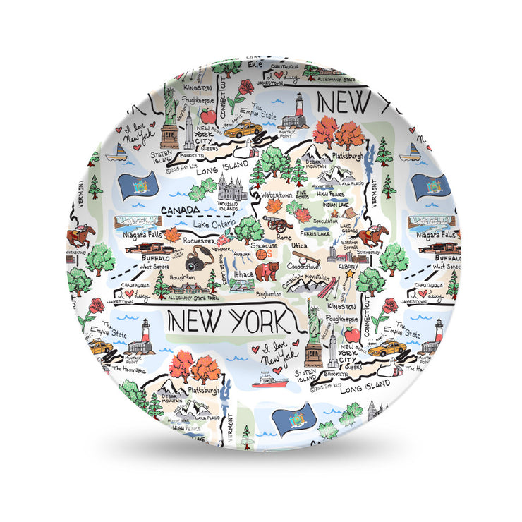New York Map Plate