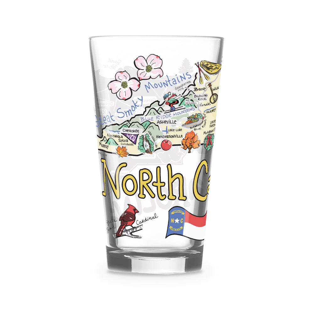North Carolina Map Glass