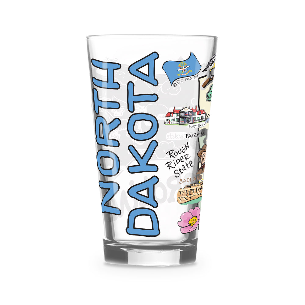 North Dakota Map Glass