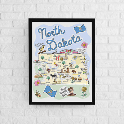 North Dakota Map Poster