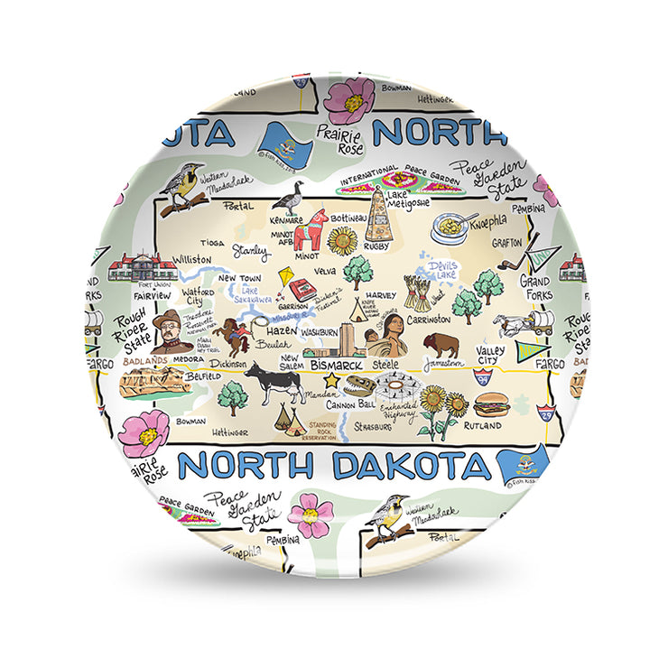 North Dakota Map Plate