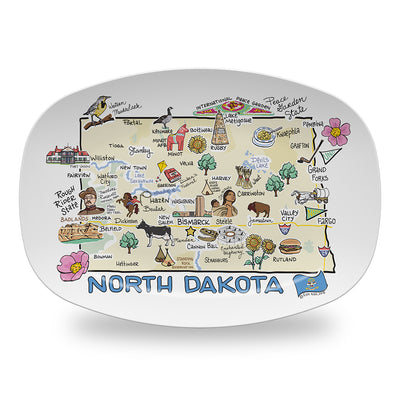 North Dakota Map Platter