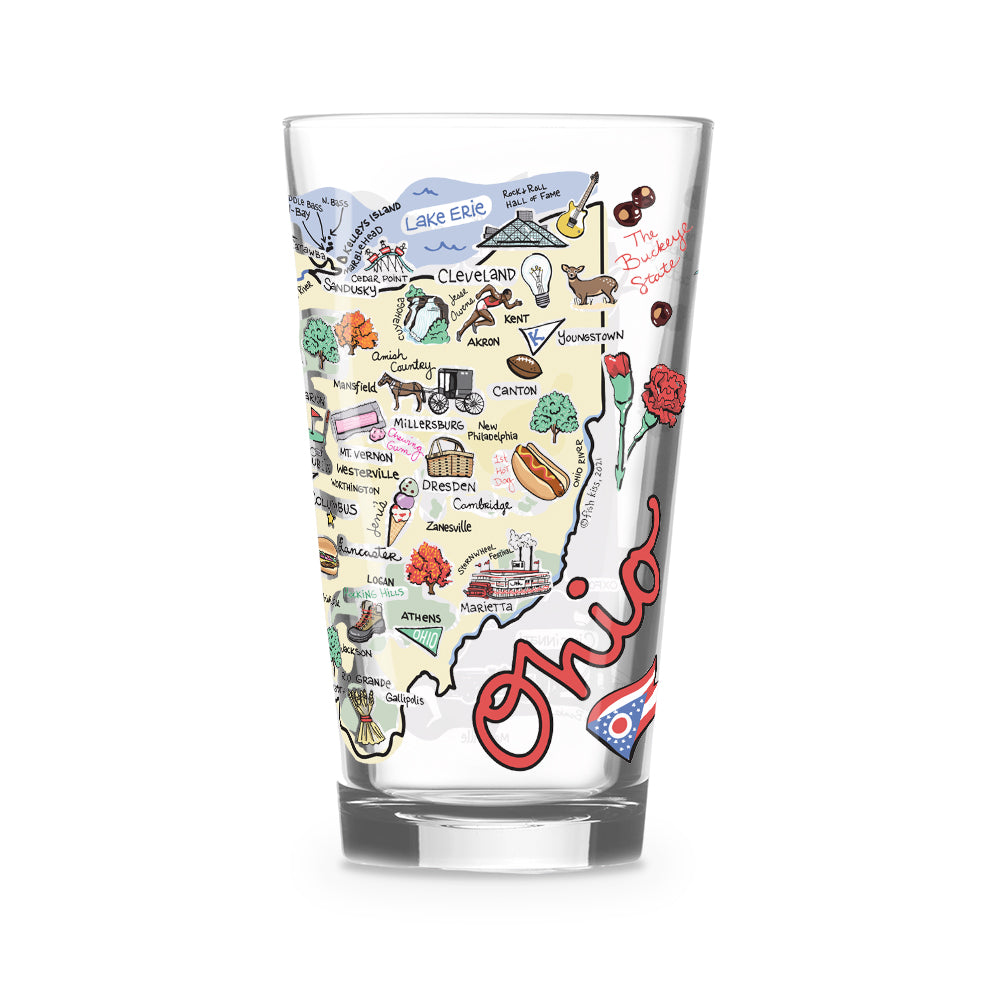 Ohio Map Glass