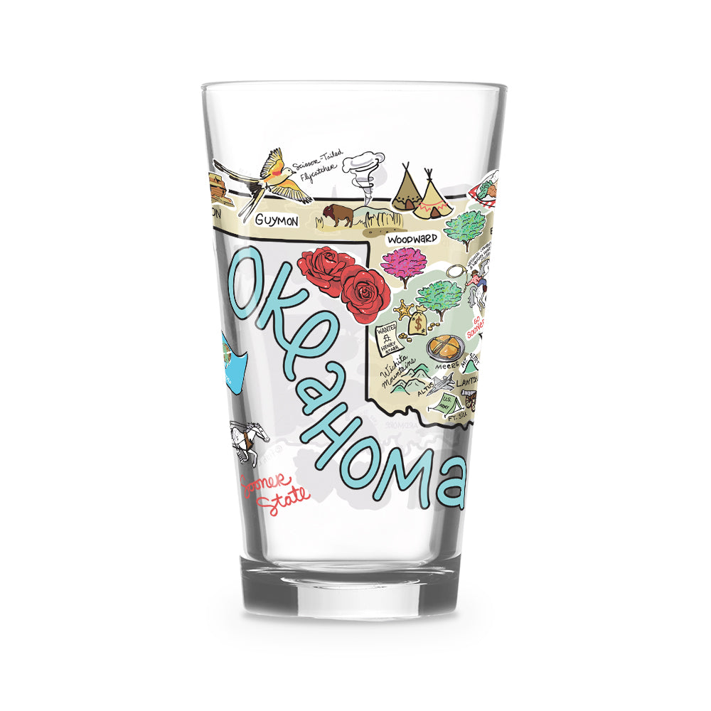 Oklahoma Map Glass