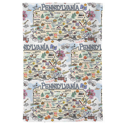 Pennsylvania Map Repeat Kitchen Towel