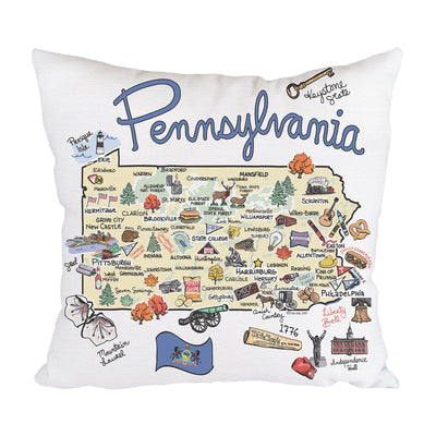 Pennsylvania Map Pillow