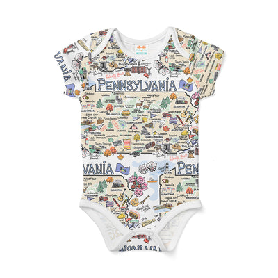 Pennsylvania Map Baby One-Piece - JERSEY