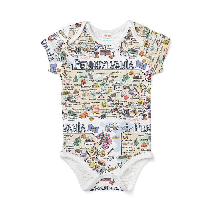 Pennsylvania Map Baby One-Piece - JERSEY
