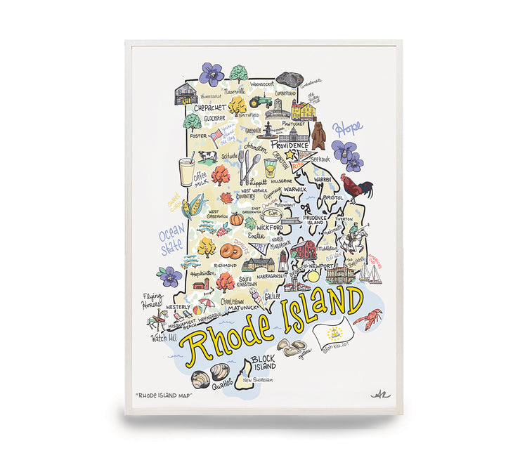 Rhode Island Map Print