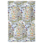 Rhode Island Map Repeat Kitchen Towel