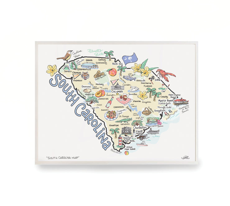 South Carolina Map Print