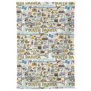 South Dakota Map Repeat Kitchen Towel