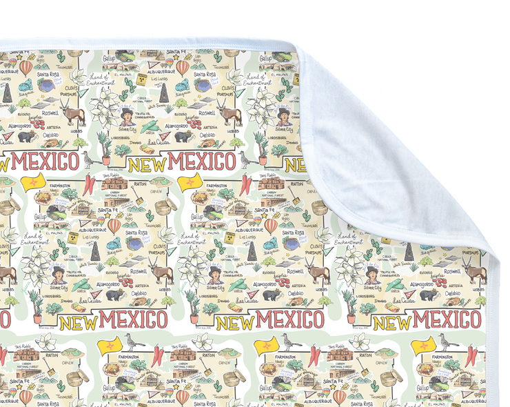 ORGANIC COTTON - New Mexico Map Baby Blanket