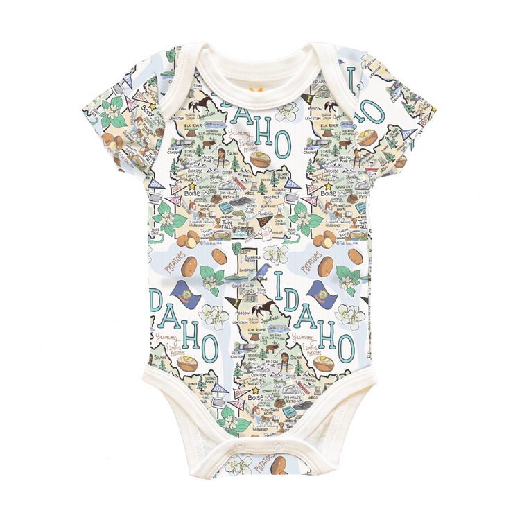 Idaho Map Baby One-Piece - PIMA