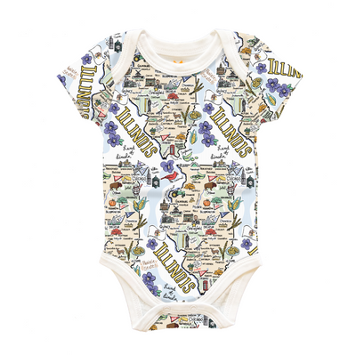 Illinois Map Baby One-Piece - PIMA