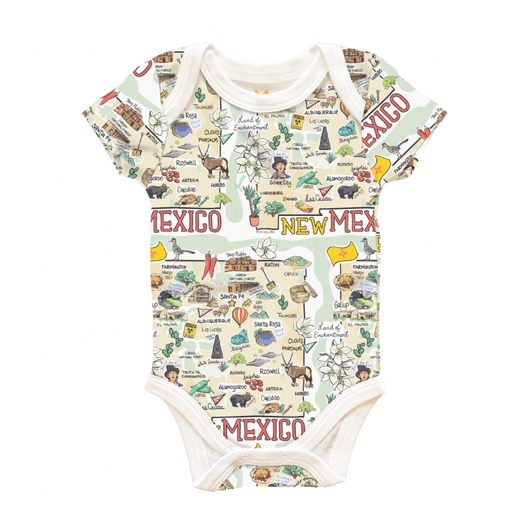 New Mexico Map Baby One-Piece - JERSEY