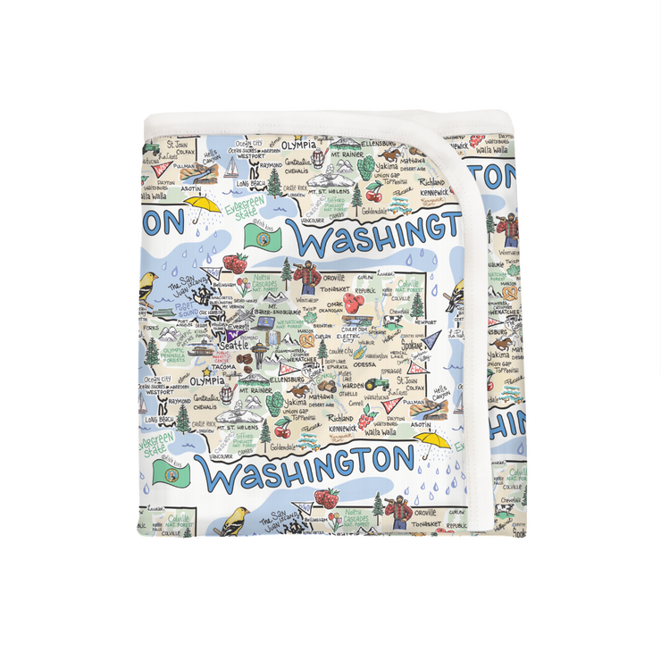 Washington Map Baby Blanket - PIMA