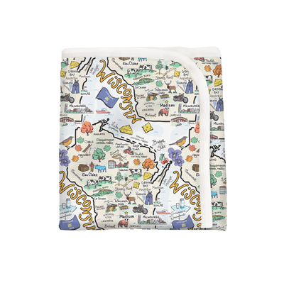 Wisconsin Map Baby Blanket - PIMA