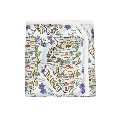 Illinois Map Baby Blanket - PIMA