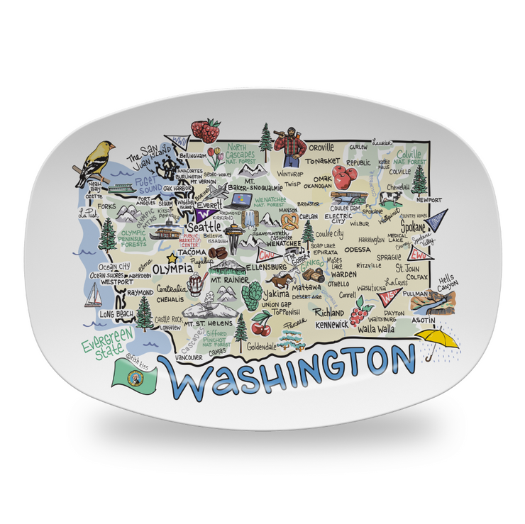 Washington Map Platter