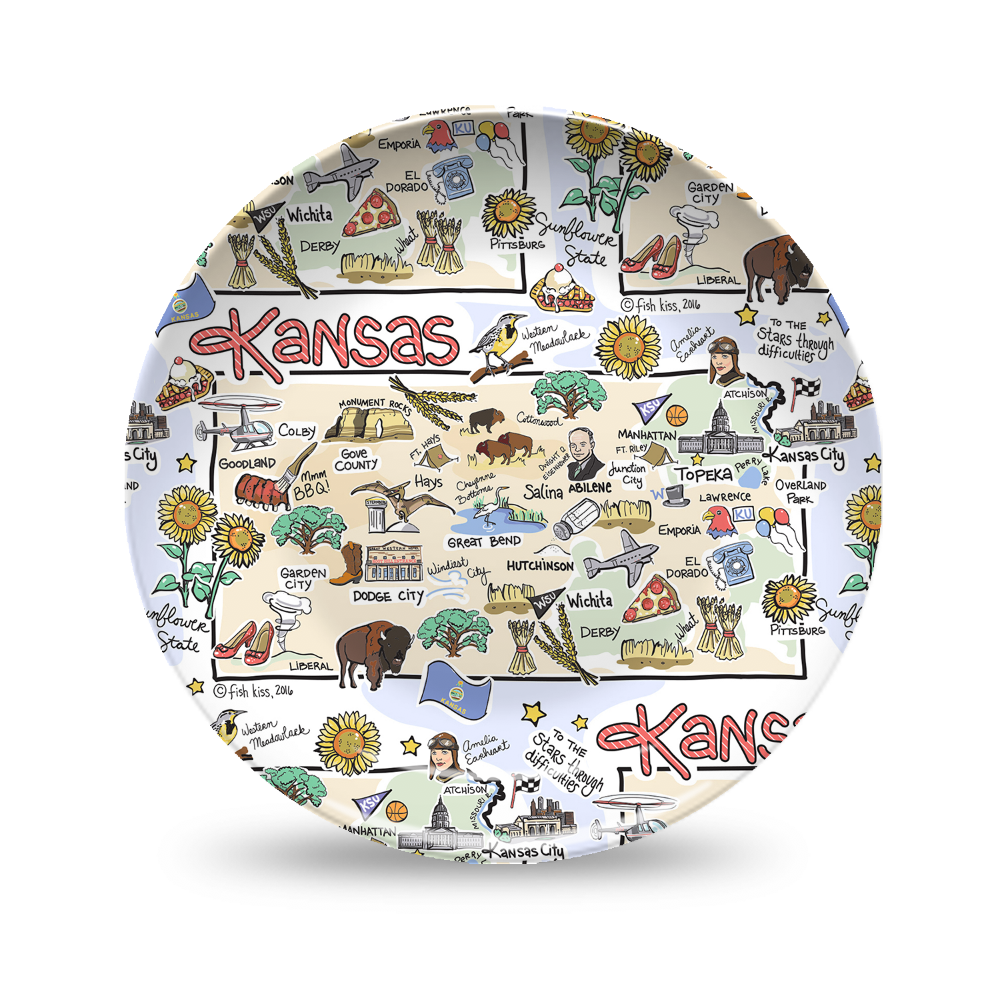Kansas Map Plate