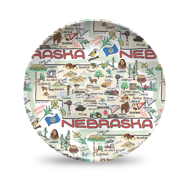 Nebraska Map Plate