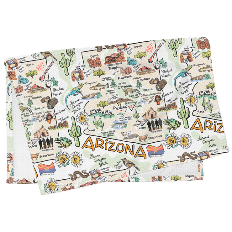 Arizona Map Repeat Kitchen Towel