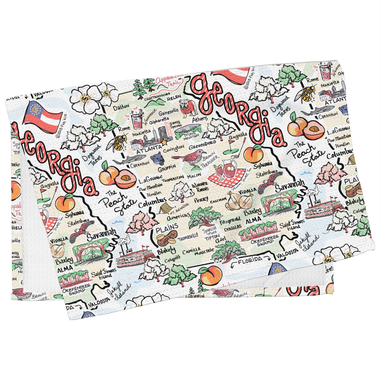 Georgia Map Repeat Kitchen Towel